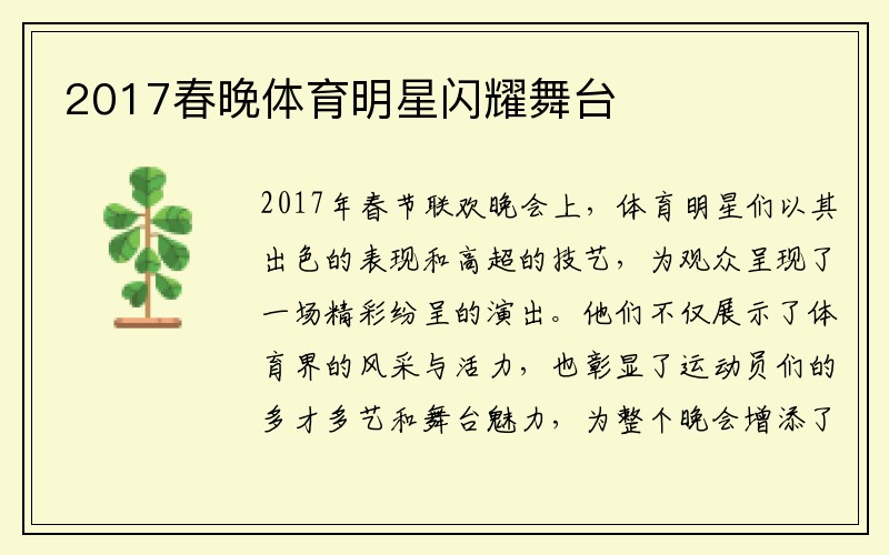 2017春晚体育明星闪耀舞台